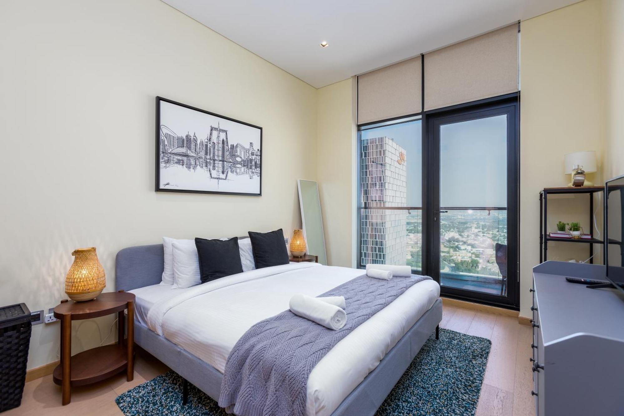 Modern 1Br Apartment, High Floor, Near Dubai Mall Buitenkant foto